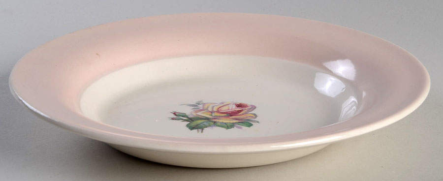 Tea Rose Cotillion Pink (No Trim) Rim Soup Bowl by Limoges-American-1