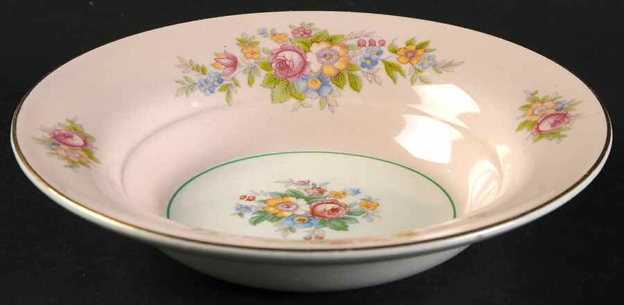 Troubadour Pink Rim Fruit/Dessert (Sauce) Bowl by Limoges-American-1