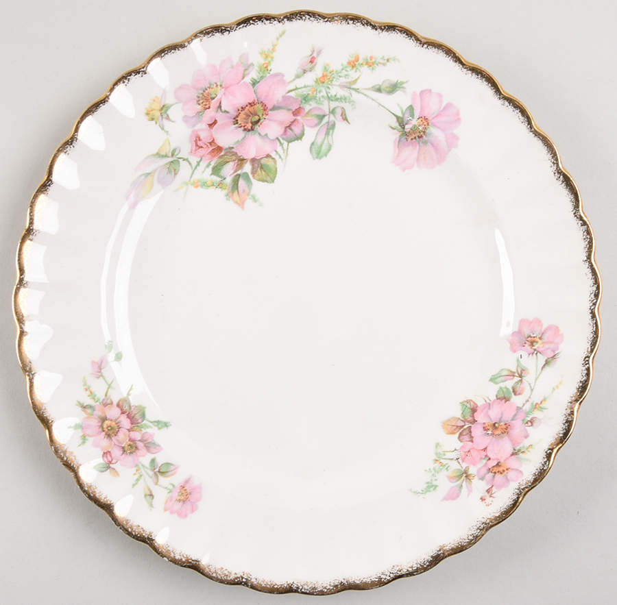 Wild Rose (Gold Trim) Dinner Plate by Limoges-American-1
