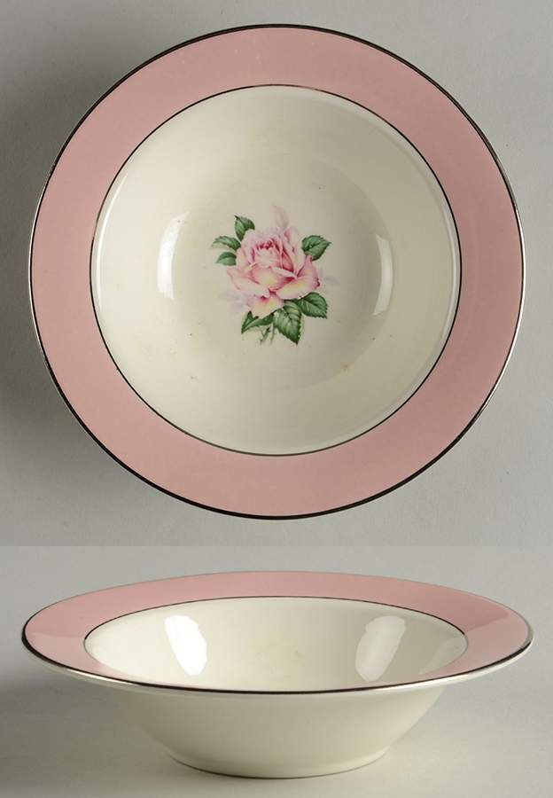 Pink Rose Rim Fruit/Dessert (Sauce) Bowl by Lifetime-1