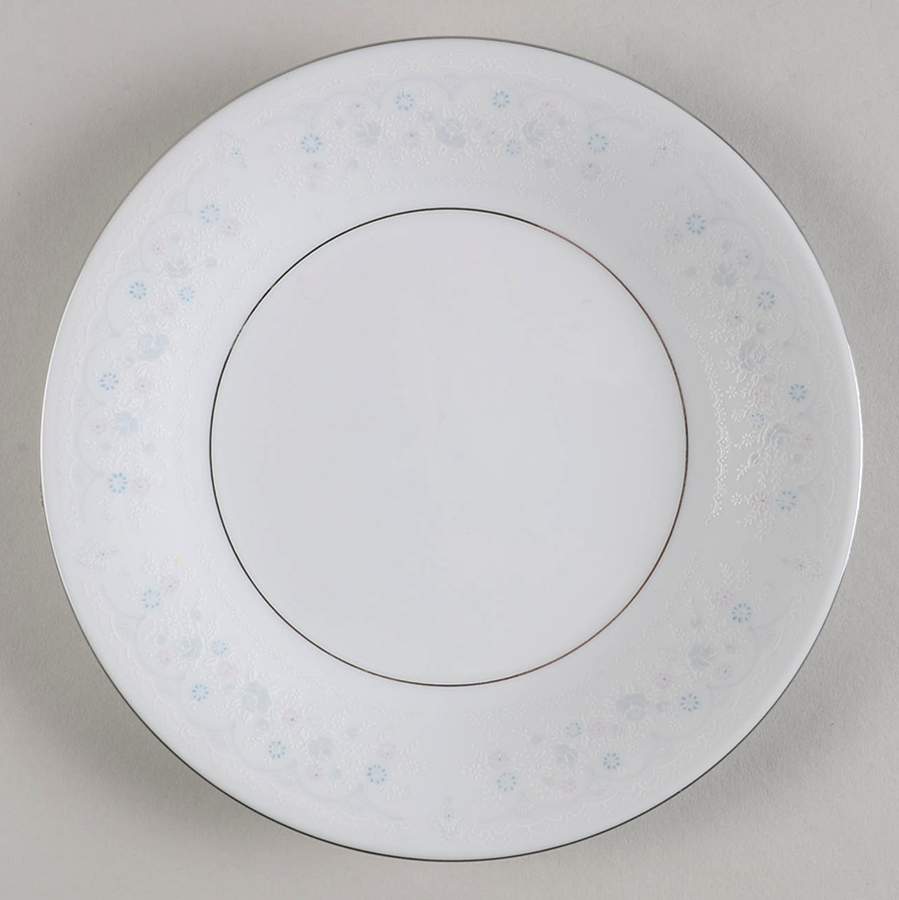 Brocade Blue and Pink Salad Plate by Liling-1