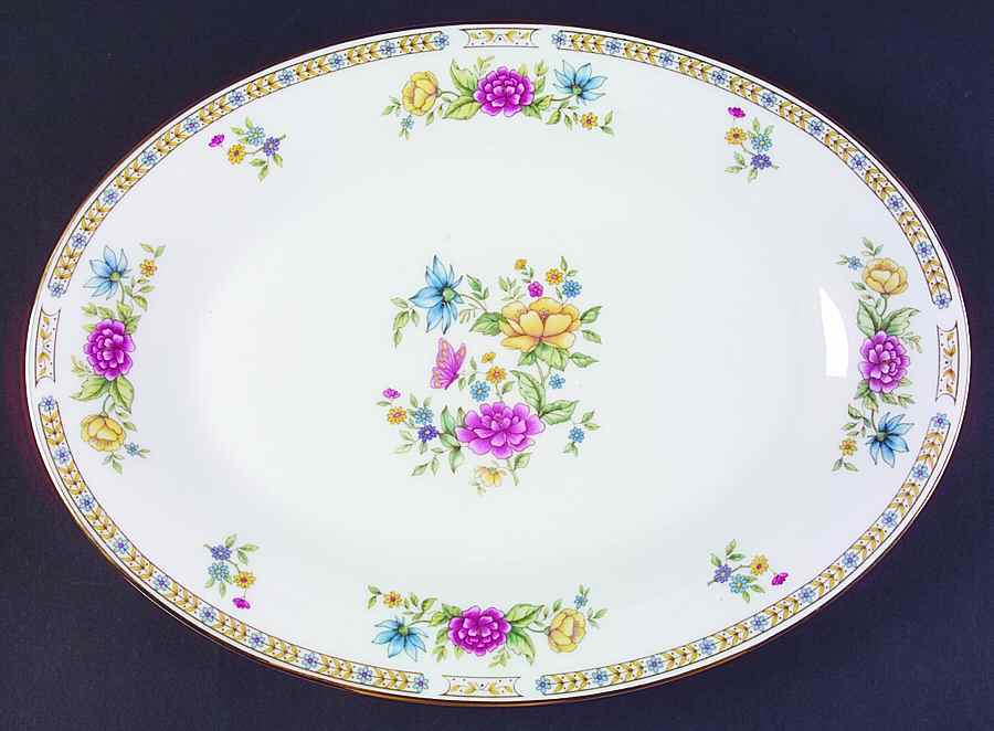 Ling Rose 14" Oval Serving Platter by Liling-1