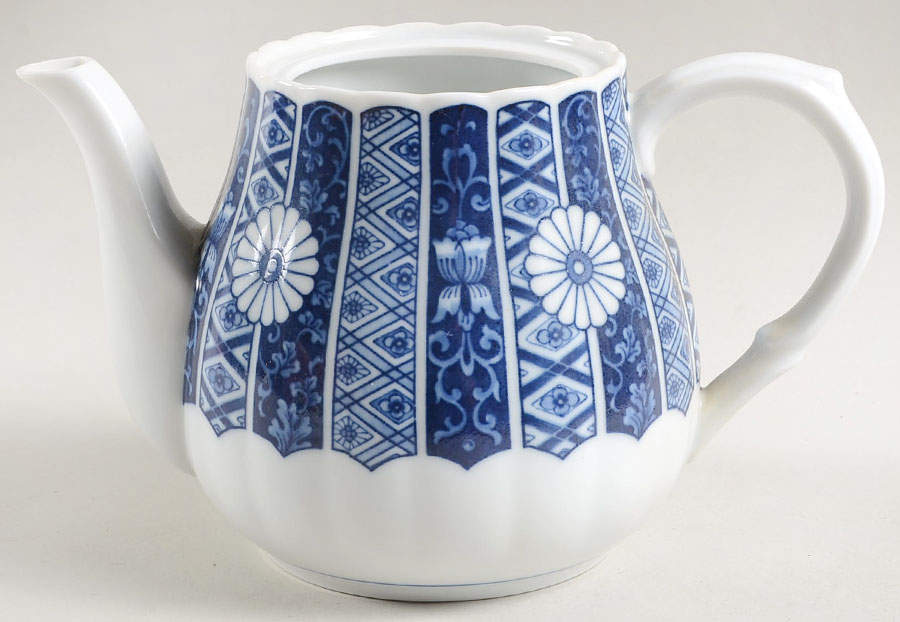 Blue Imari (L & M) Teapot No Lid by Lipper & Mann (L & M)-1