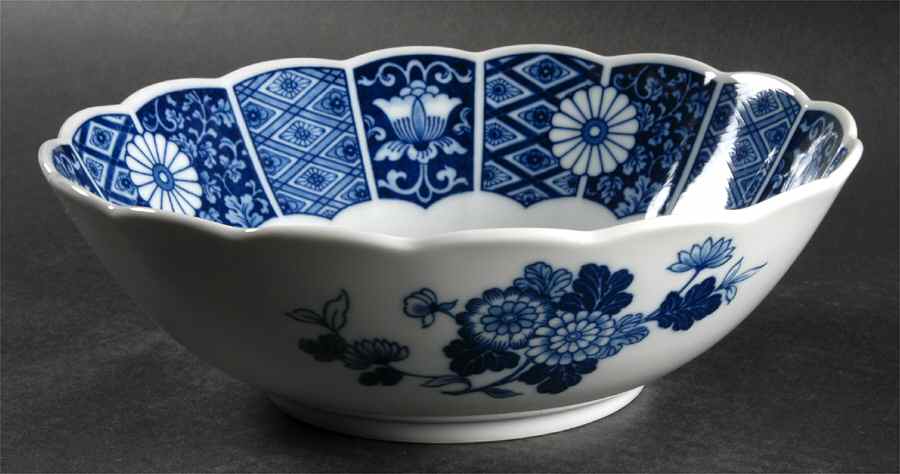 Blue Imari (L & M) 9" Round Vegetable Bowl by Lipper & Mann (L & M)-1