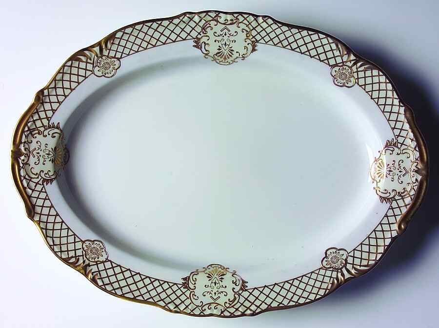 Golden Symphony (L & M) 14" Oval Serving Platter by Lipper & Mann (L & M)-1