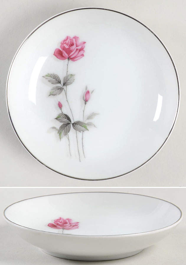 Royal Rose (Platinum Trim) Fruit/Dessert (Sauce) Bowl by Lipper & Mann (L & M)-1