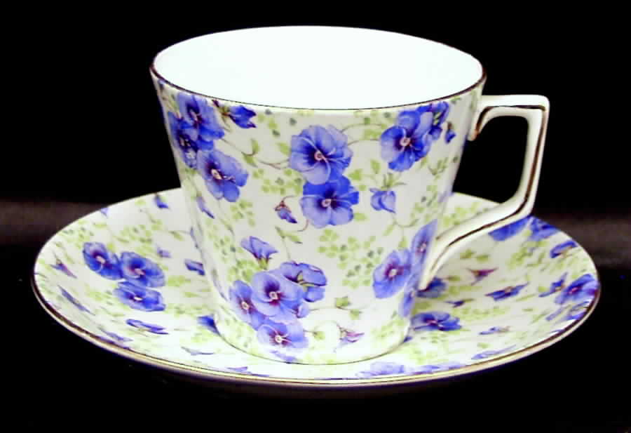 Pansy Flat Cup & Saucer Set by Lord Nelson-1