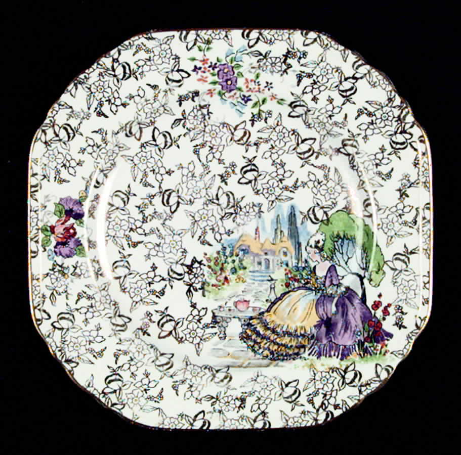 Pompadour Square Salad Plate by Lord Nelson-1