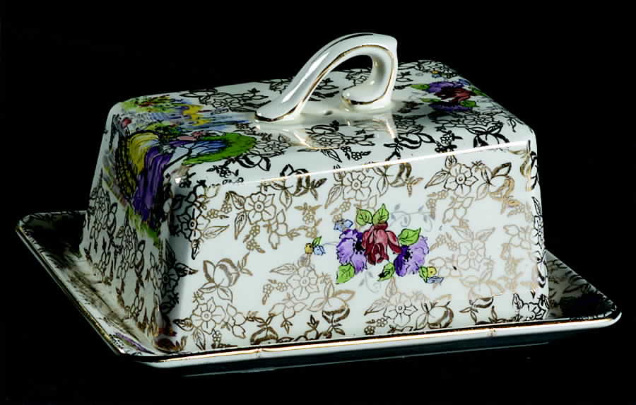 Pompadour Cheese Dish with Lid (Wedge) by Lord Nelson-1