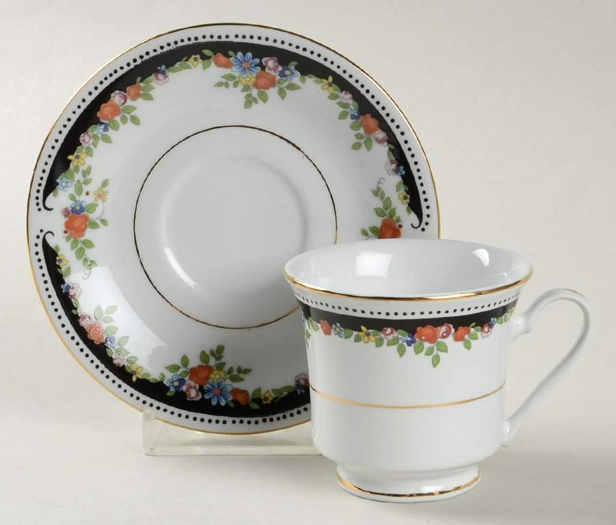 Bennington Footed Demitasse Cup & Saucer Set by Lynn's China-1