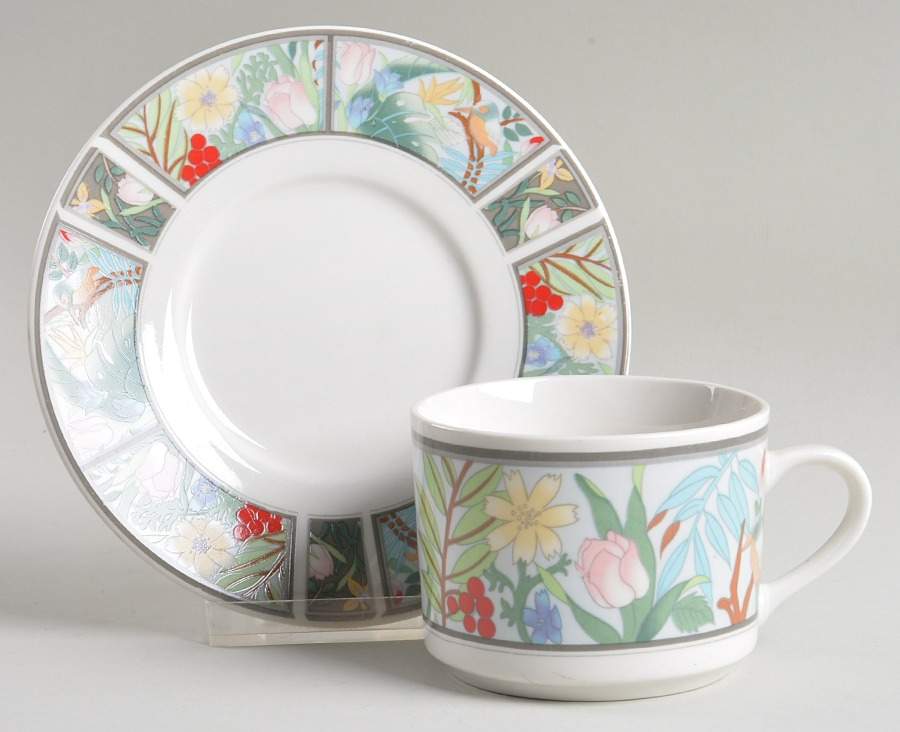 Hilary Flat Cup & Saucer Set by Lynn's China-1