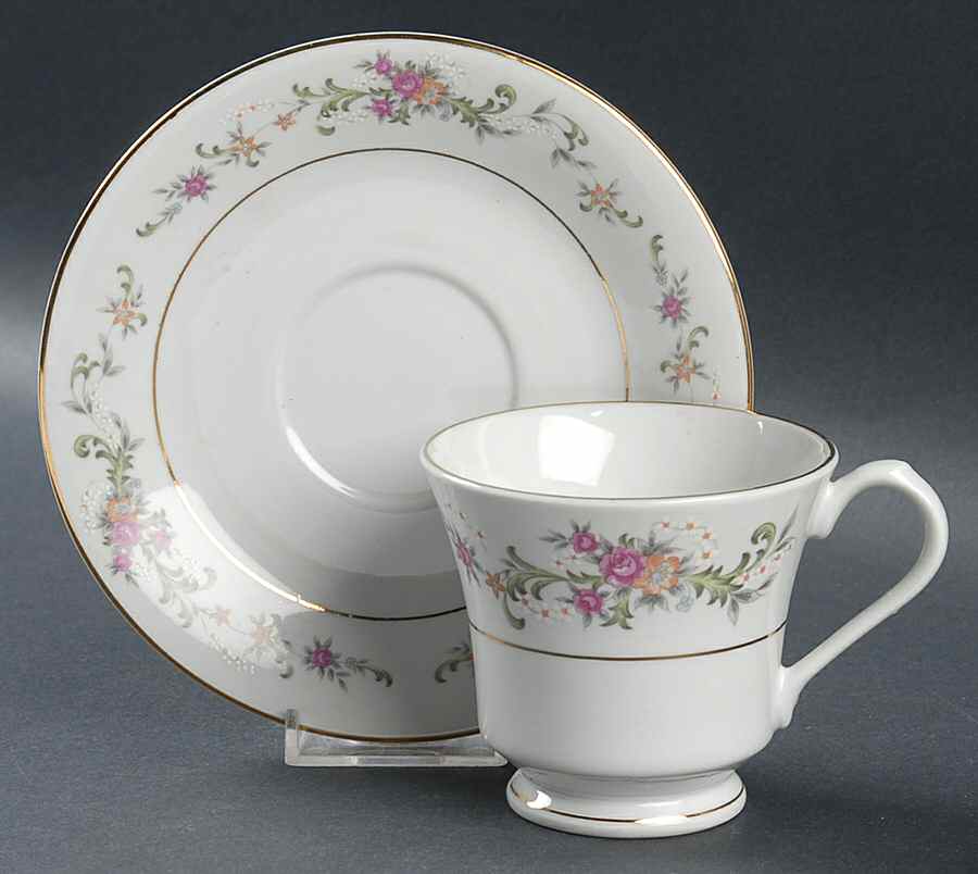 Summer Land Footed Cup & Saucer Set by Lynn's China-1