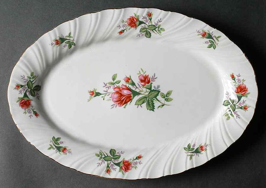 Victorian Rose 14" Oval Serving Platter by Lynn's China-1