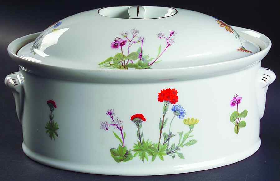 Wild Flower 3 Quart Oval Covered Casserole by Louis Lourioux-1
