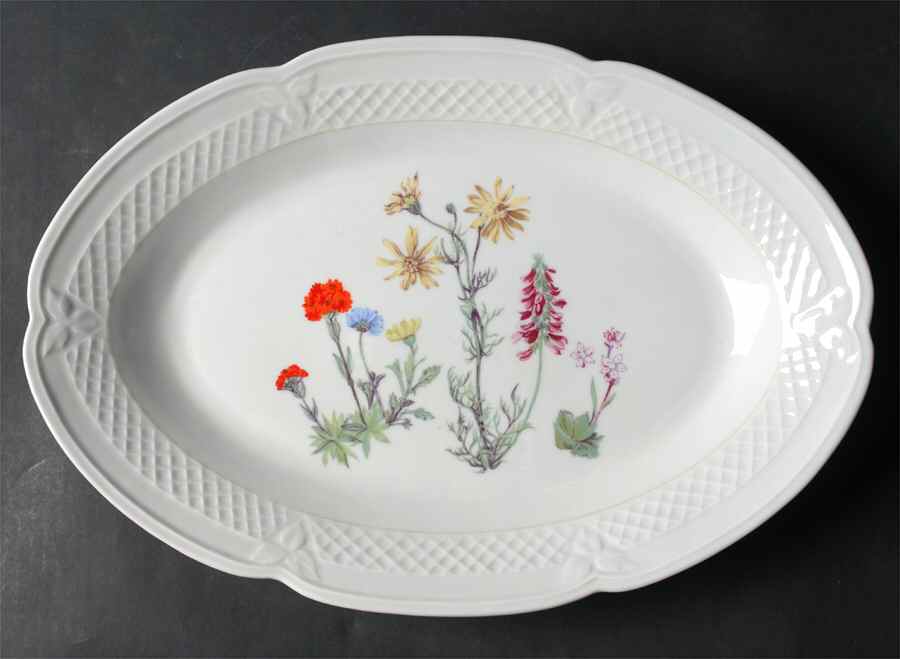 Wild Flower 13" Oval Serving Platter by Louis Lourioux-1