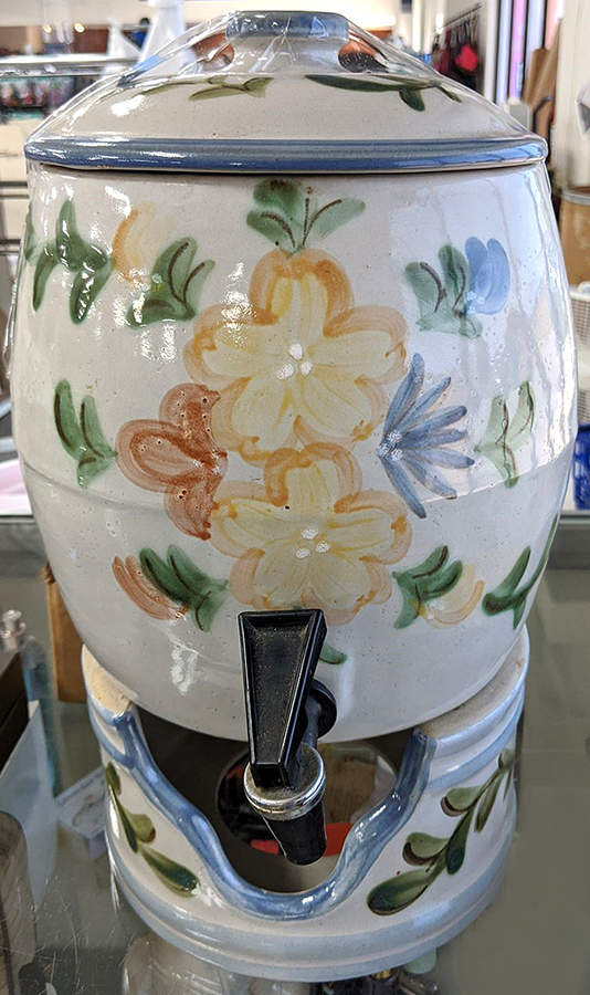 Country Flower Blue (3 Pc) Samovar w/Stand Set by Louisville-1