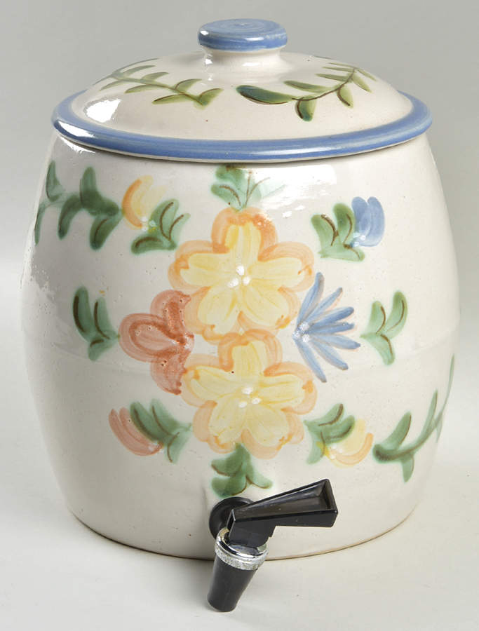 Country Flower Blue Samovar & Lid by Louisville-1