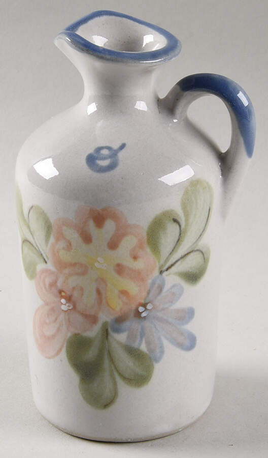 Country Flower Blue Oil Cruet No Stopper by Louisville-1