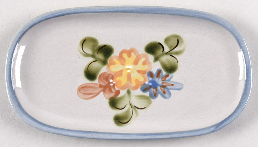 Country Flower Blue 8" Oblong Tray by Louisville-1