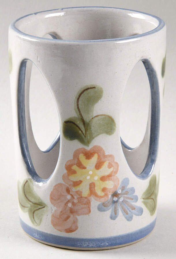Country Flower Blue Votive Candleholder by Louisville-1