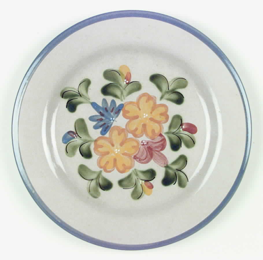 Country Flower Blue Dinner Plate by Louisville-1