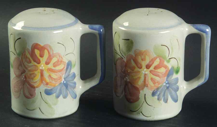 Country Flower Blue Salt & Pepper Set by Louisville-1