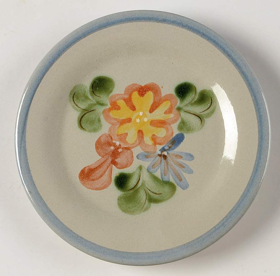Country Flower Blue Bread & Butter Plate by Louisville-1