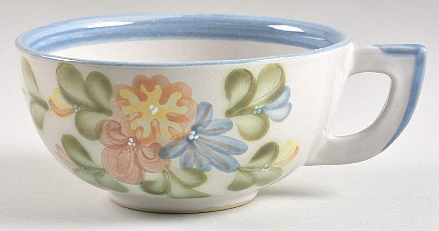 Country Flower Blue Soup Mug by Louisville-1