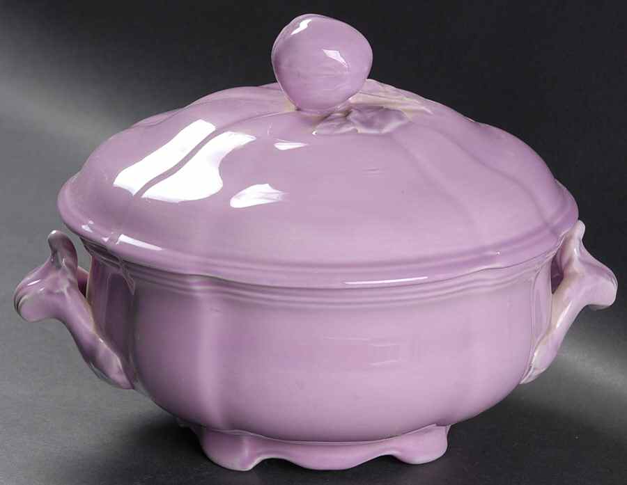 Louis XV Lilac Round Covered Vegetable by Luneville-1