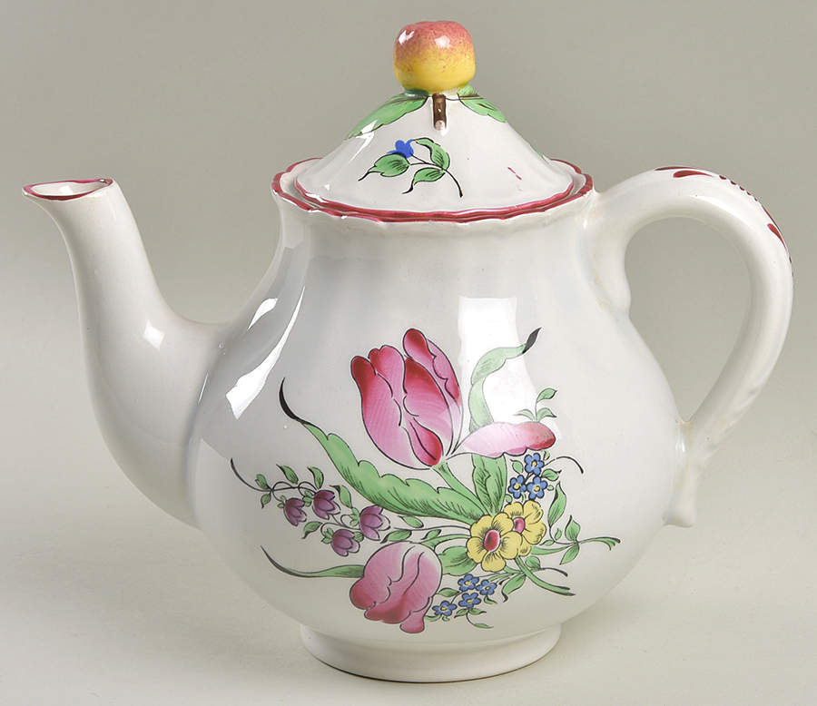 Old Strasbourg (Off White Background) Teapot & Lid by Luneville-1
