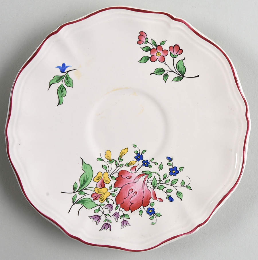 Old Strasbourg (Off White Background) Saucer for Flat Cup by Luneville-1