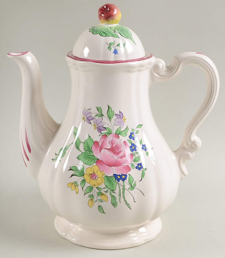 Old Strasbourg (Off White Background) Coffee Pot & Lid by Luneville-1