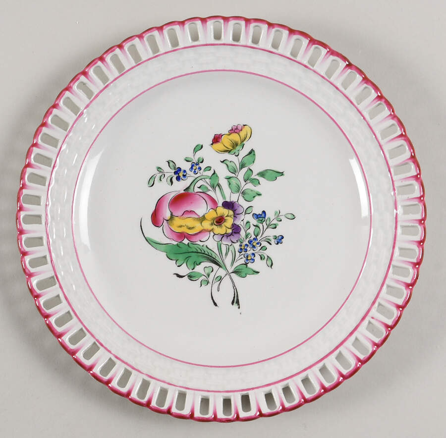 Old Strasbourg (Off White Background) Pierced Dessert/Pie Plate by Luneville-1