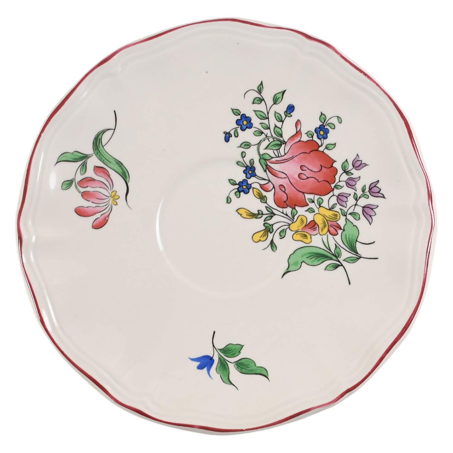 Old Strasbourg (Off White Background) Saucer for Breakfast Cup by Luneville-1
