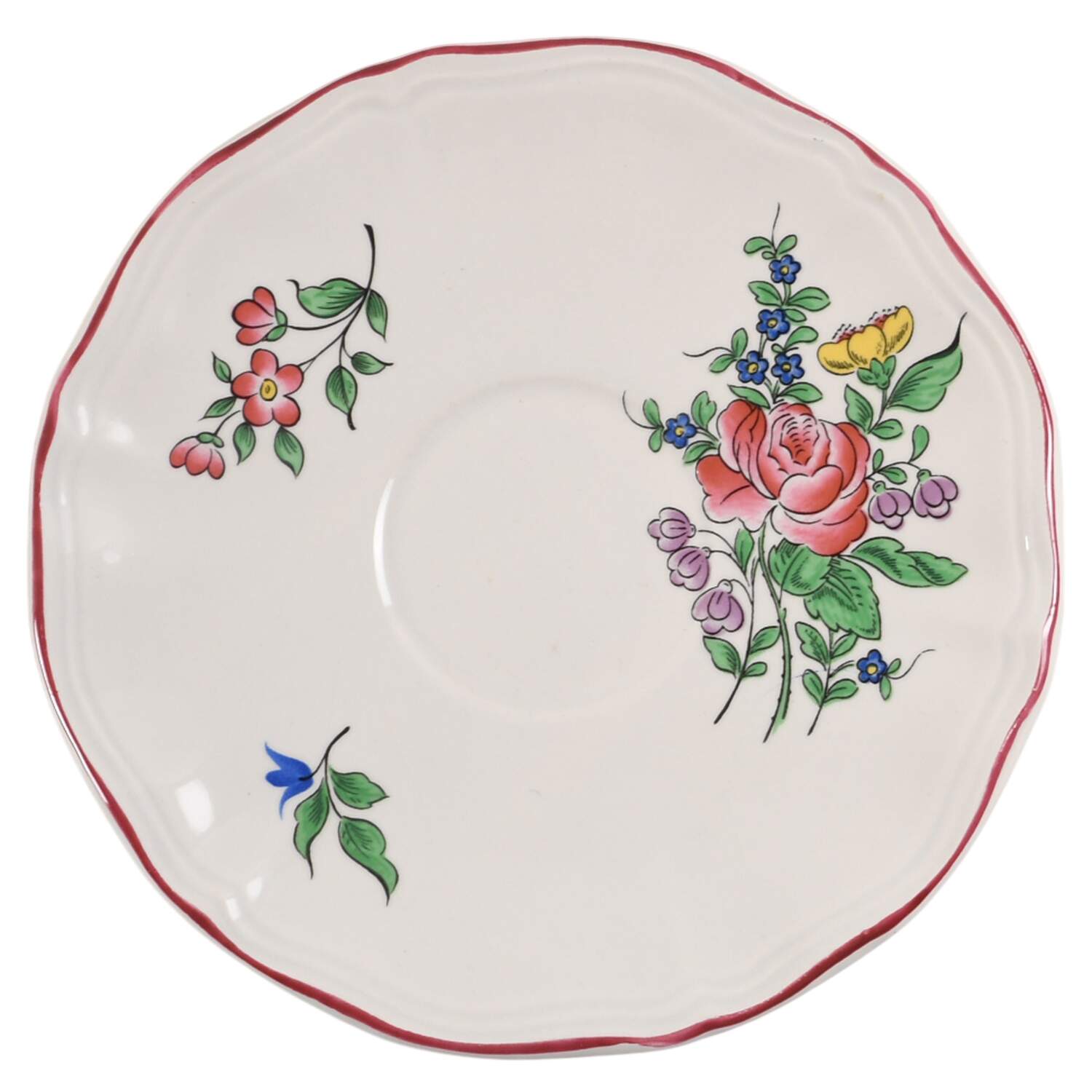 Old Strasbourg (Off White Background) Saucer for Breakfast Cup by Luneville-1