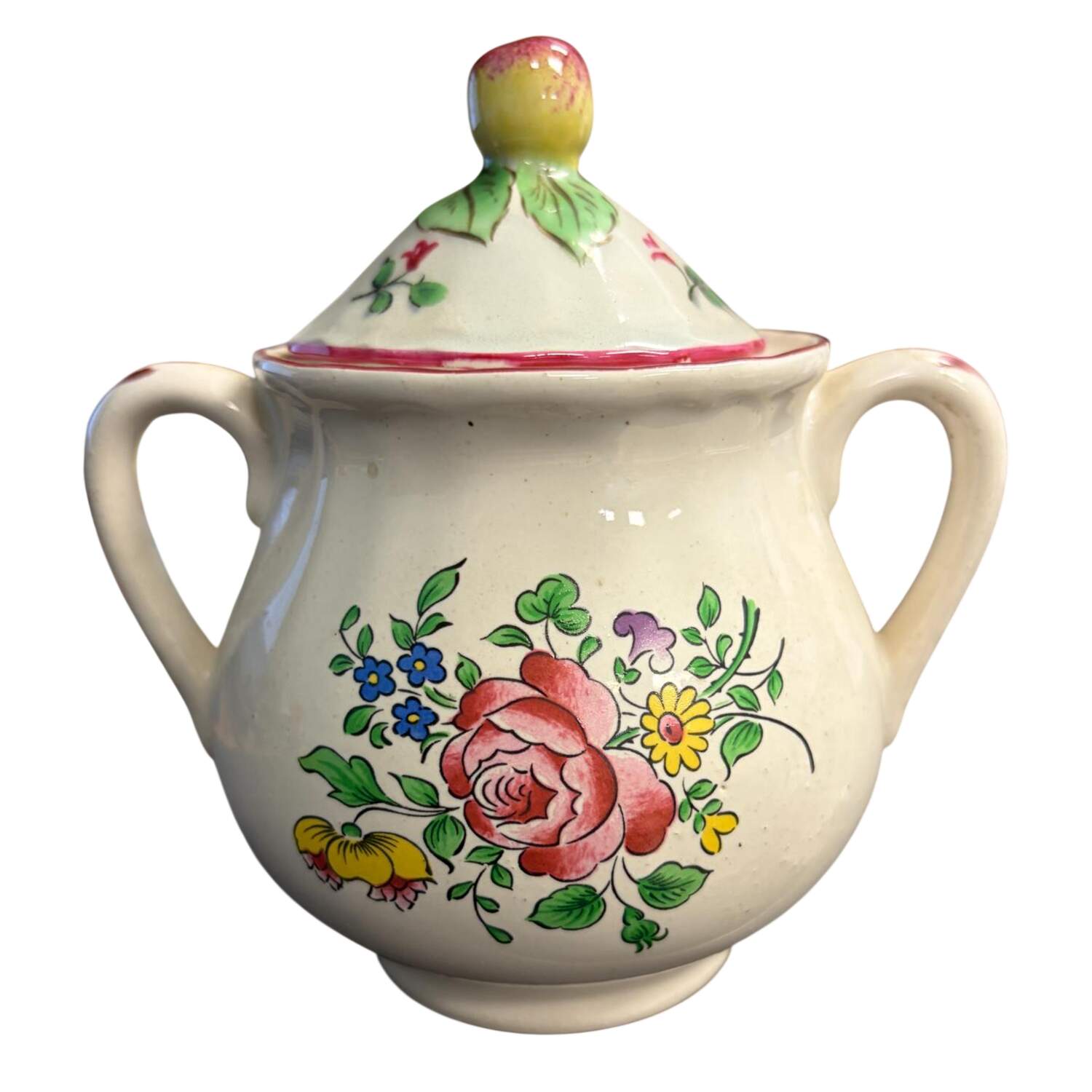 Old Strasbourg (Off White Background) Sugar Bowl & Lid by Luneville-1