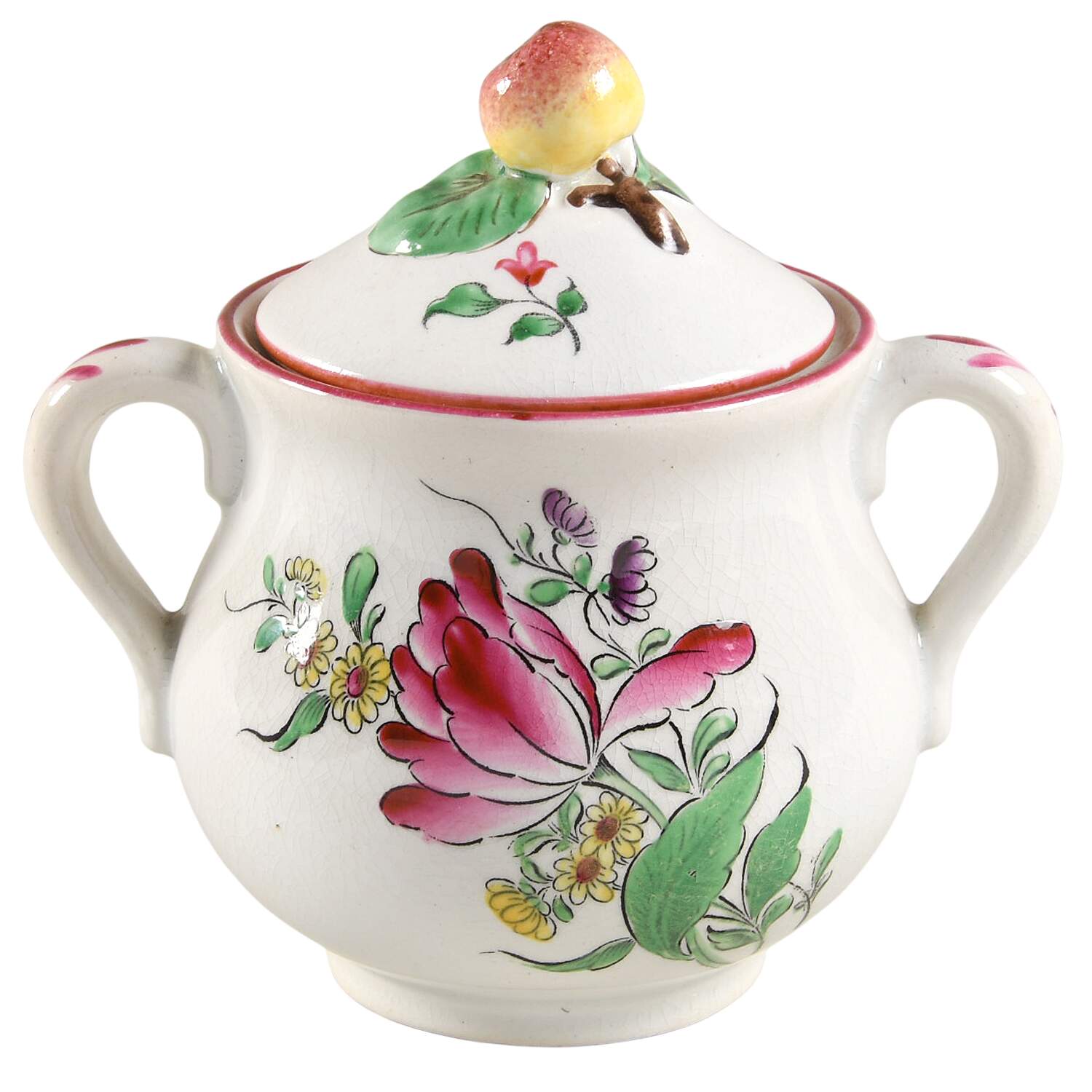 Old Strasbourg (Off White Background) Sugar Bowl & Lid by Luneville-1