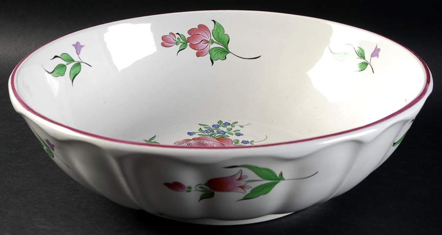 Old Strasbourg (Off White Background) 11" Large Salad Serving Bowl by Luneville-1