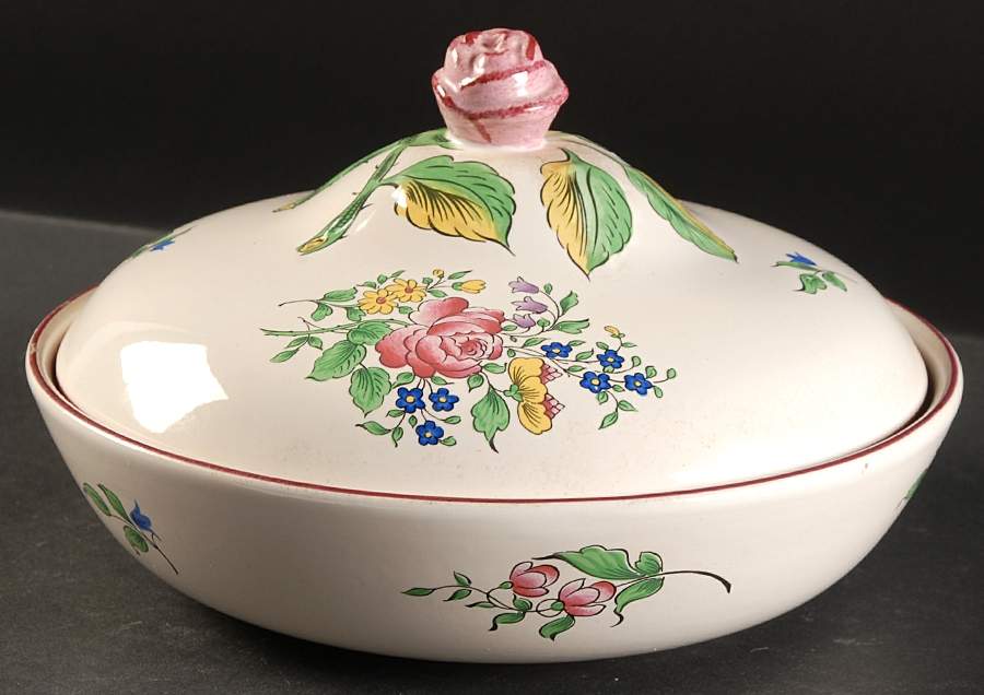 Old Strasbourg (Off White Background) Round Covered Vegetable by Luneville-1