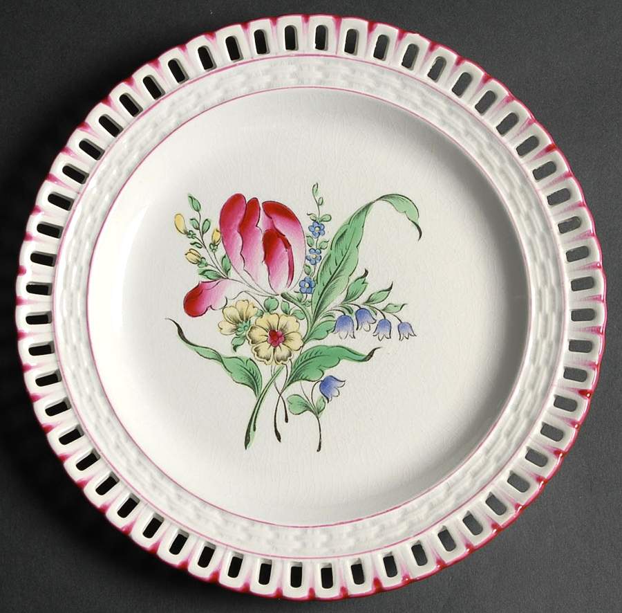 Old Strasbourg (Off White Background) Pierced Edge Luncheon Plate by Luneville-1