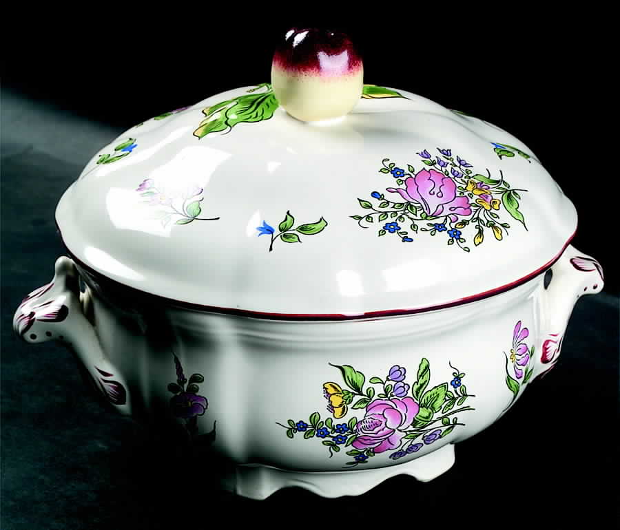 Old Strasbourg (Off White Background) Tureen &  Lid by Luneville-1