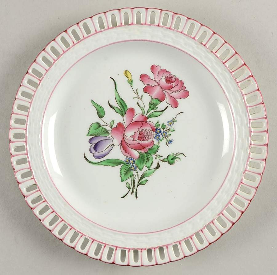 Old Strasbourg (Off White Background) Pierced Edge Salad Plate by Luneville-1