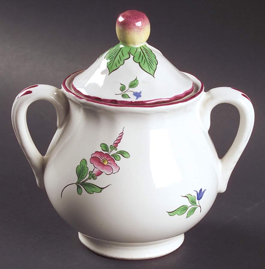 Old Strasbourg (Off White Background) Sugar Bowl & Lid by Luneville-1