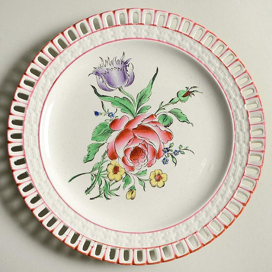 Old Strasbourg (Off White Background) Pierced Edge Salad Plate by Luneville-1