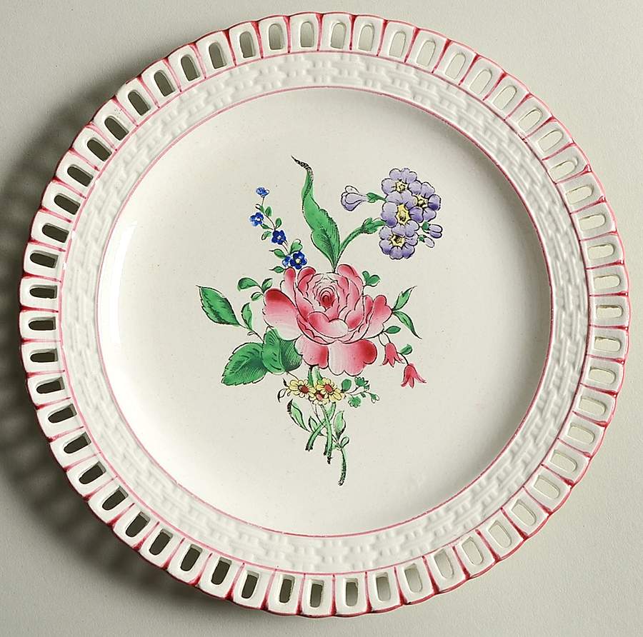 Old Strasbourg (Off White Background) Pierced Edge Salad Plate by Luneville-1