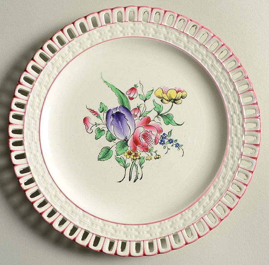 Old Strasbourg (Off White Background) Pierced Edge Salad Plate by Luneville-1
