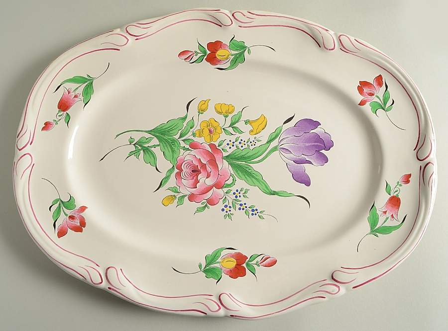 Old Strasbourg (Off White Background) 15" Oval Serving Platter by Luneville-1