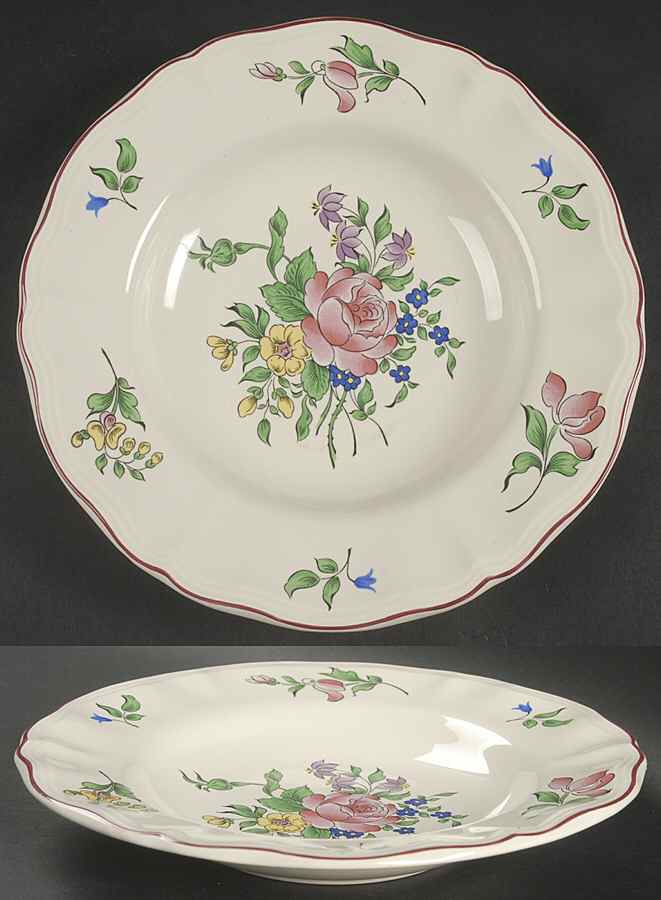 Old Strasbourg (Off White Background) Large Rim Soup Bowl by Luneville-1