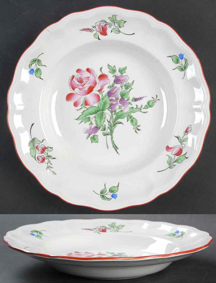 Old Strasbourg (Off White Background) Large Rim Soup Bowl by Luneville-1