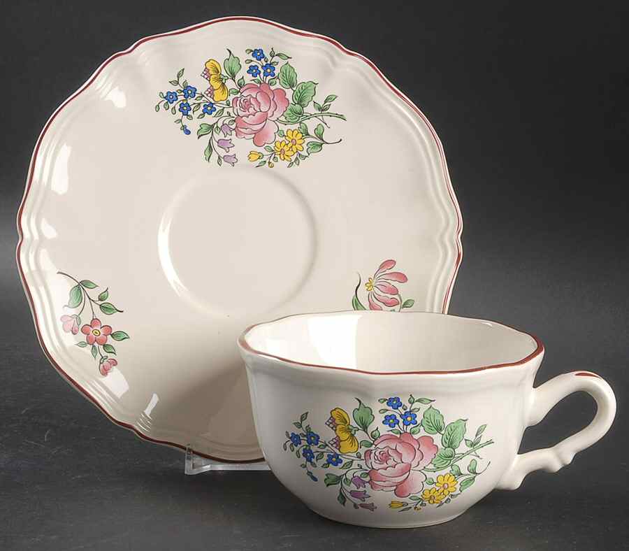 Old Strasbourg (Off White Background) Jumbo Cup & Saucer Set by Luneville-1